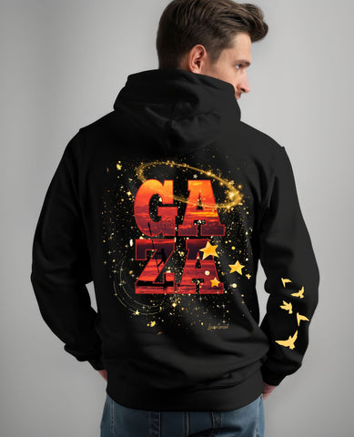 Cosmic Gaza HOODIE (Front pocket Sunset & Back print + Birds on Sleeve)