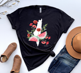 NEW- WATERMELON POPPY (BLACK Shirts - Unisex Styles & All colors)