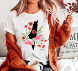 NEW- WATERMELON POPPY (BLACK Shirts - Unisex Styles & All colors)