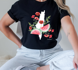NEW- WATERMELON POPPY (BLACK Shirts - Unisex Styles & All colors)