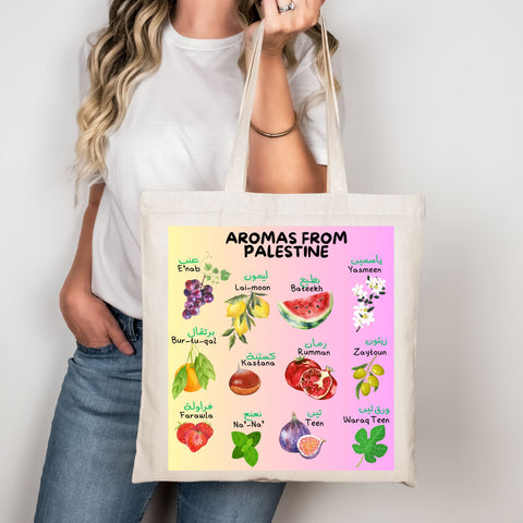 AROMAS FRUIT NAMES - Organic Tote Bag
