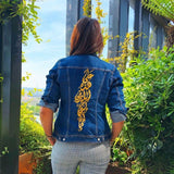 "Mahmoud Darwish" Denim Jacket (Gold & Silver)