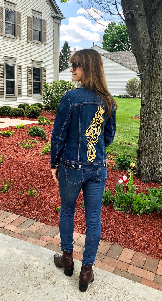 Louis Vuitton Custom Denim Jacket; Hand Painted; Art on denim