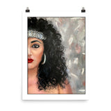 Portrait painting, printed poster, printed portrait painting, printed portrait poster, archival paper, palestinian woman, palestinian heritage, portrait and figure painting, alla prima, portrait impressionism, modern art, house art, wall art, cool art prints, cool art, emerging artist